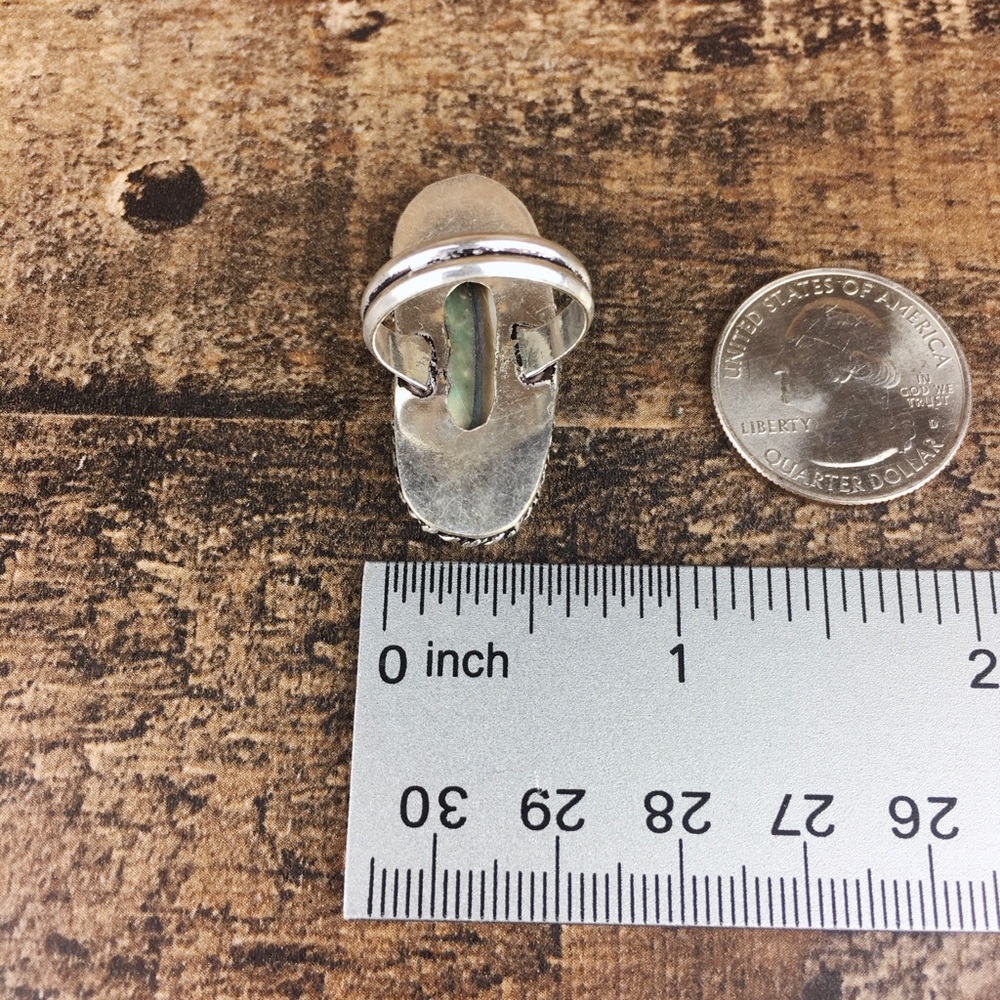 Abalone Statement Ring Size 7 - image 8